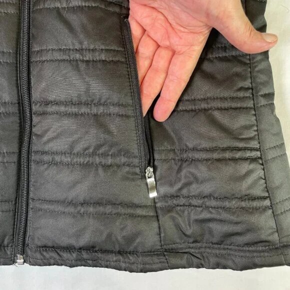 ZeroXposur Black Puffer Jacket Quilted Funnel Neck Flannel Lined Size S - Picture 6 of 13